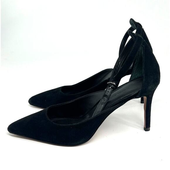 Banana Republic Shoes - Banana Republic Black Suede Heels Ankle Strap